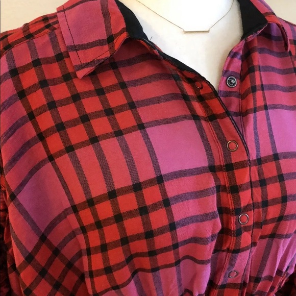FREE PEOPLE Plaid Shirt Multicolor SIZE S NWT - Picture 4 of 8